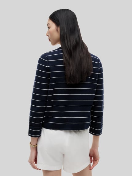 Tommy Hilfiger Boxy Fit Strickjacke aus reiner Baumwolle Marine 5
