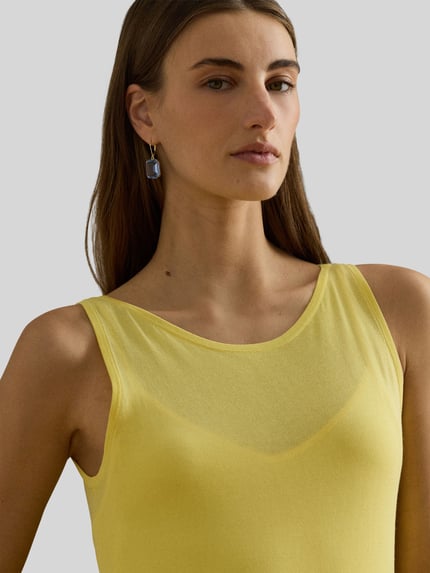 Lauren Ralph Lauren Długa sukienka z mieszanki wiskozy i bawełny Jasnożółty 3