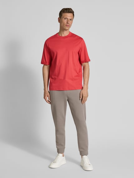 Armani Exchange T-Shirt mit geripptem Rundhalsausschnitt Hellrot 1