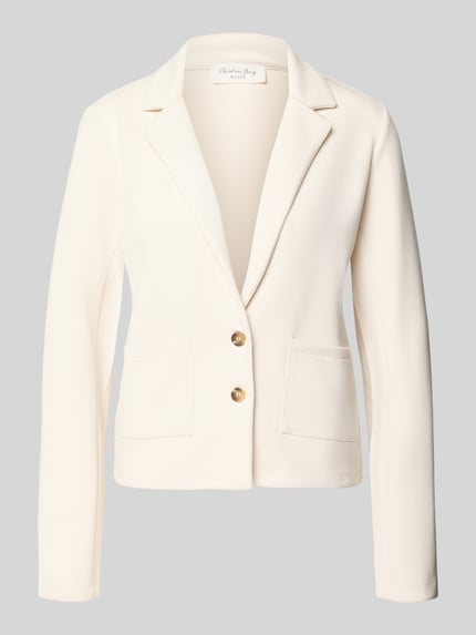 Productfoto, Sweatblazer met zakken en revers van Christian Berg Woman, regular fit, materiaalmix met modal, knoopsluiting, crème kleur