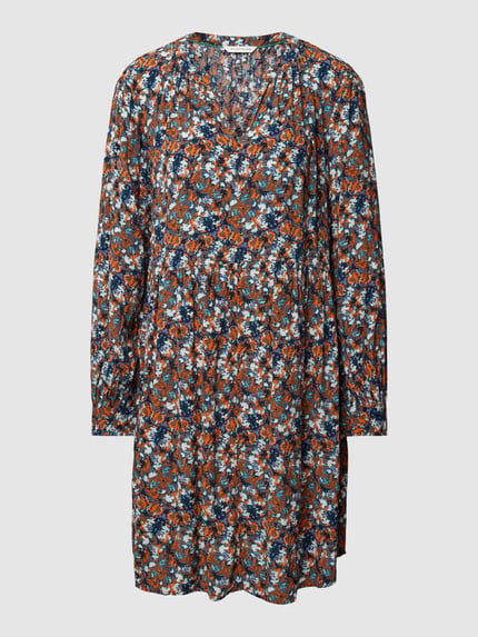 Tom Tailor Mini-jurk van viscose met all-over motief Marineblauw - 2