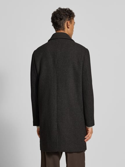 Selected Regular fit lange wollen jas met platte kraag, model 'ARCHIVE' Donkergrijs - 5