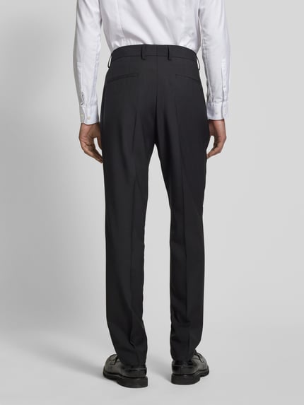 BOSS Regular fit pantalon met persplooien, model 'Lenon' Zwart - 5