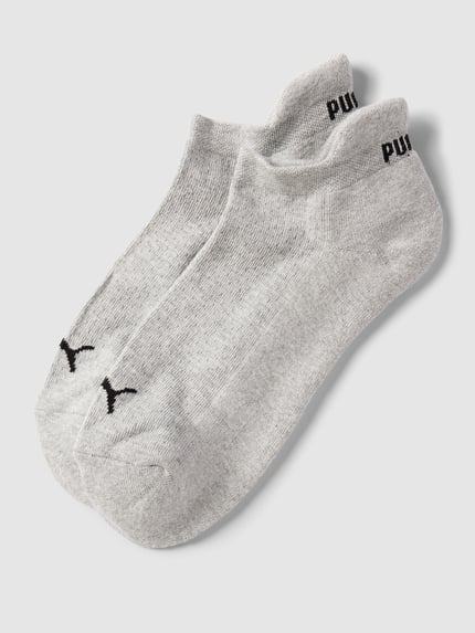 PUMA Sneakersocken mit Label-Details Modell 'Cushioned' im 2er-Pack Silber Melange 1