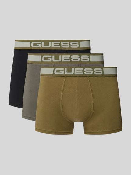 GUESS Trunks mit elastischem Logo-Bund im 3er-Pack Modell 'JOE' Oliv 1