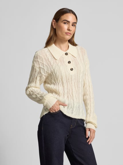 Scotch & Soda Gebreide pullover met kabelpatroon Beige - 4