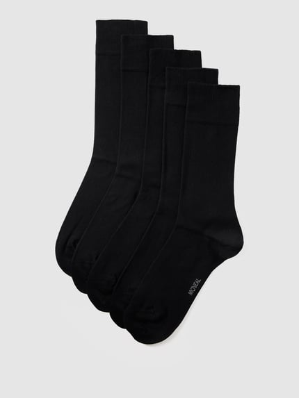 MCNEAL Socken mit elastischem Rippenbündchen im 5er-Pack Black 1