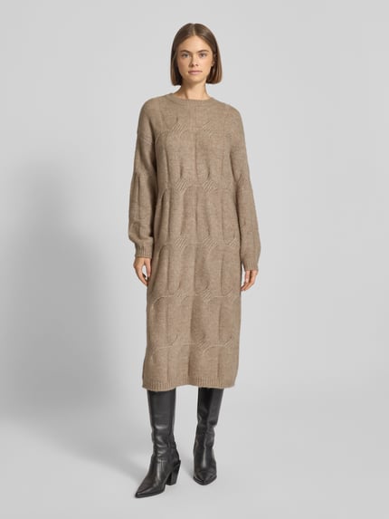PIECES Strickkleid mit Woll-Anteil Modell 'JENNA' Schoko 1