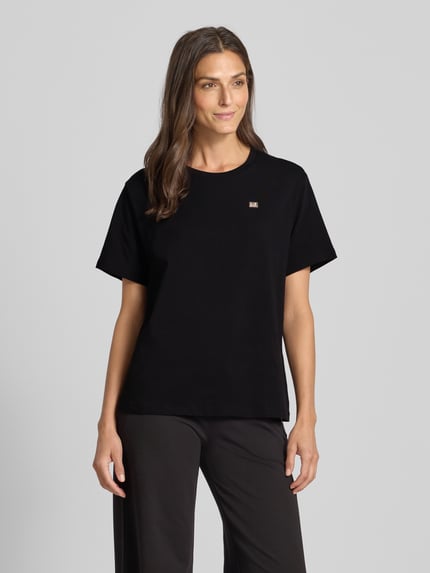EA7 Emporio Armani Regular Fit T-Shirt aus Baumwoll-Mix mit Logo-Applikation Black 4