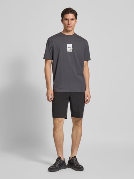 BOSS Green Regular Fit T-Shirt aus Baumwoll-Mix Dunkelgrau 1