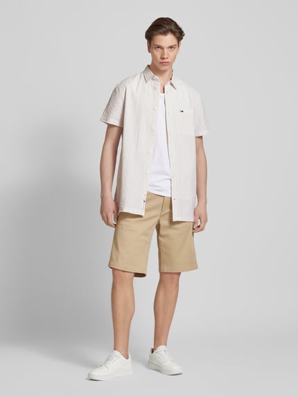 Tommy Jeans Regular Fit Freizeithemd mit Label-Stitching Weiss 1