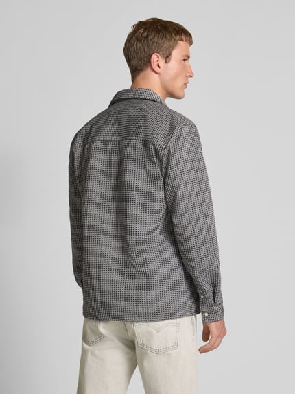 Redefined Rebel Regular fit overhemdjack met wol en labeldetail model 'Chen' Donkergrijs gemêleerd - 5