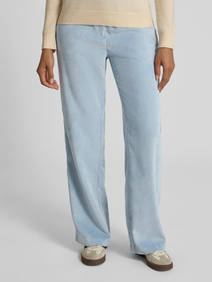 MAC Flared corduroy broek met paspelzakken aan de achterkant, model 'CHIARA' Lichtblauw - 4