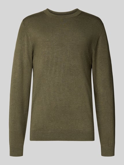 MCNEAL Strickpullover mit gerippten Abschlüssen Oliv Melange 2
