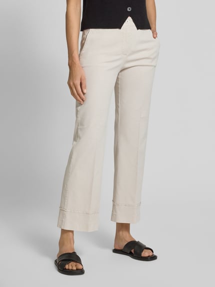 SEDUCTIVE Flared cut broek met persplooien, model 'MINESSE' Zand - 4