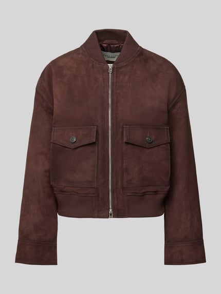 regular fit leer-/kunstleren jack van echt geitenleer Shop The Look MANNEQUINE