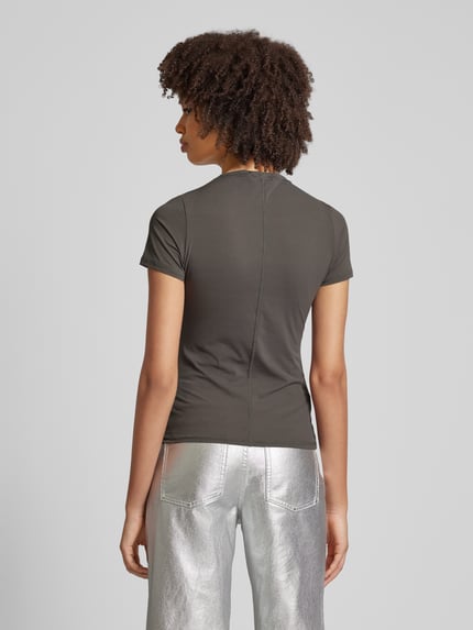 Weekday T-Shirt in unifarbenem Design Modell 'Jen' Dunkelgrau 5