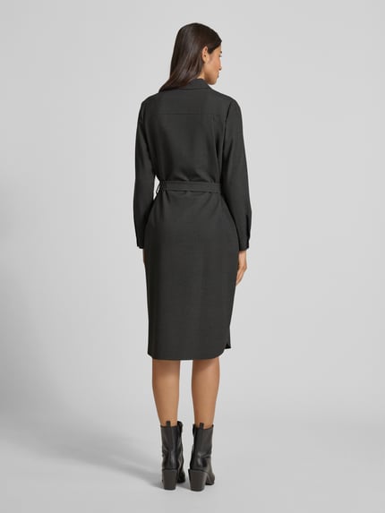 JOOP! Midi-jurk met strikceintuur, model 'DALINA' Middengrijs - 5