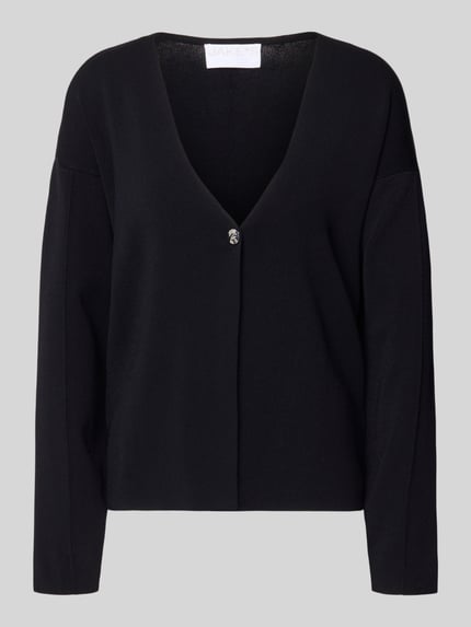 Jake*s Collection Strickjacke mit Knopfverschluss Black 2