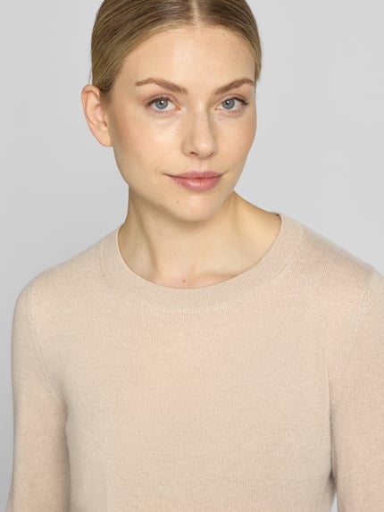 Christian Berg Woman Slim Fit Strickpullover aus reinem Kaschmir Beige 3