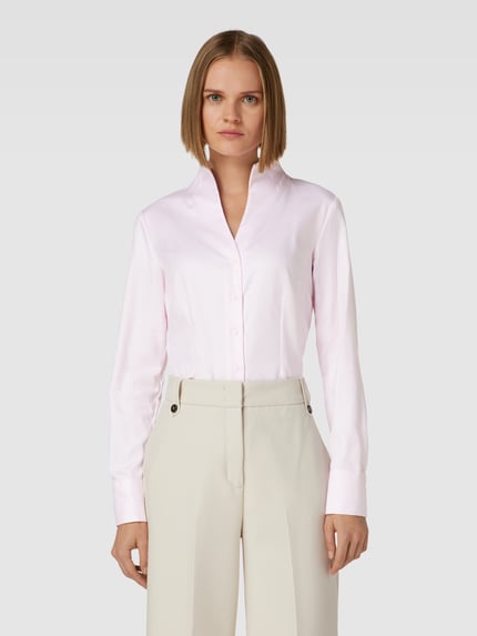 Seidensticker Bluse mit Kelchkragen und Knopfleiste Hellrosa 4