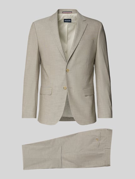 Produktfoto, Regular Fit Anzugjacke mit Viskose-Anteil van HECHTER PARIS in beige, elastisch materiaal, reverskraag, dubbele knoopsluiting.
