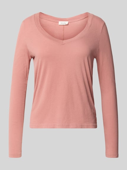 American Vintage Longsleeve mit V-Ausschnitt Modell 'Gamipy' Altrosa 2