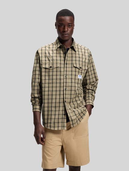 HUGO Blue Oversize Freizeithemd aus reiner Baumwolle Modell 'EBALTOW' Beige 4