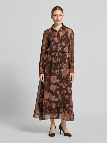 Lauren Ralph Lauren Uitlopend maxi-jurk met tailleriemband Middenbruin - 4