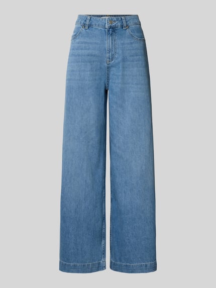 Produktfoto, Wide Leg Jeans Modell 'MUSC' von ba&sh in hellblauem Denim, reine Baumwolle, Eingrifftaschen, Damen Jeans