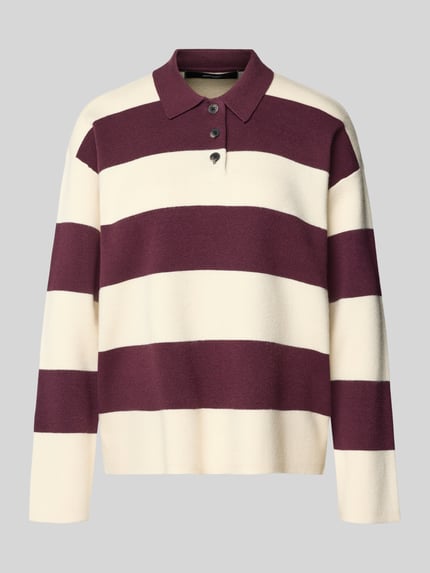 VERO MODA Sweter z dzianiny o kroju regular fit z mieszanki wiskozy model ‘SABA’ Bordowy 2