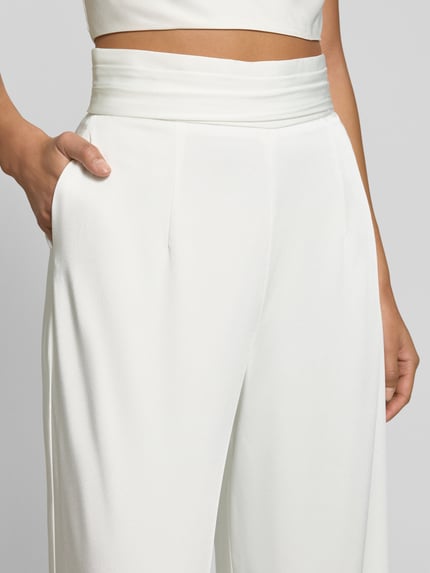 LUXUAR FASHION Stoffhose mit Taillenband und Eingrifftaschen Offwhite 3