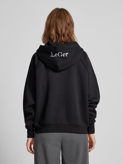 LeGer Bluza z kapturem z rękawami raglan model 'Hayley' Czarny 5