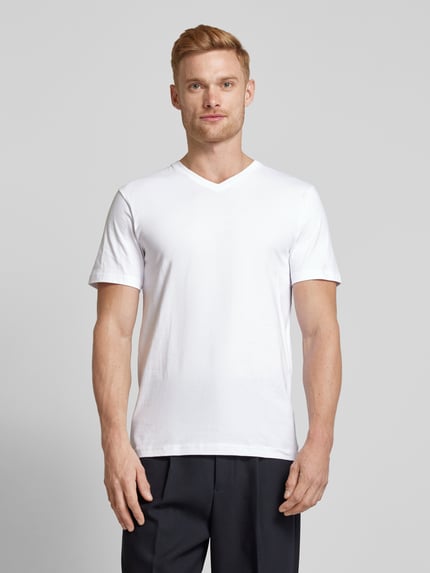 RAGMAN T-Shirt im 2er Pack mit geripptem V-Ausschnitt Weiss 4