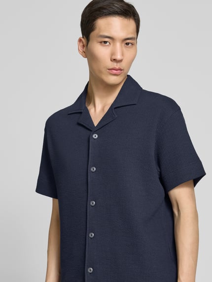 JOOP! JEANS Koszula casualowa o kroju regular fit z kołnierzykiem typu resort model ‘Esdras’ Granatowy 3