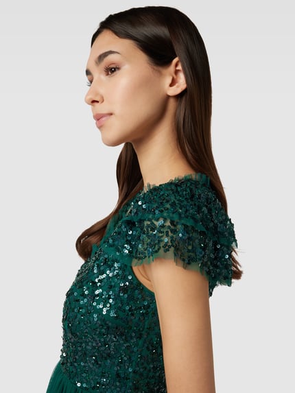 Lace & Beads Abendkleid mit Paillettenbesatz Gruen 3