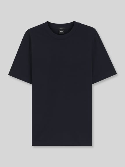 BOSS Regular fit t-shirt van puur katoen model 'Thompson 02' Marineblauw - 2