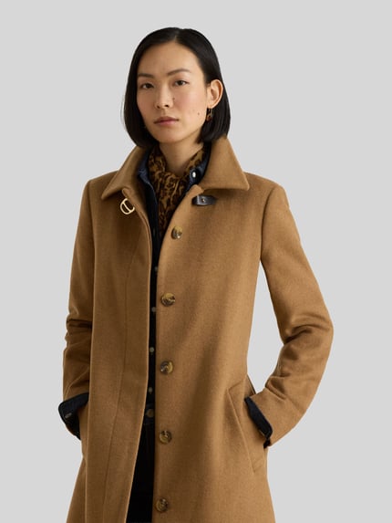 Lauren Ralph Lauren płaszcz o kroju regular fit z mieszanki wełny z domieszką kaszmiru Camel 1