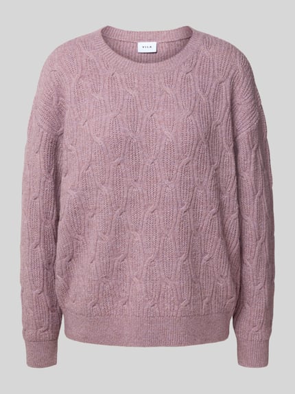VILA Strickpullover mit Strukturmuster Modell 'LASSIA' Mauve 2
