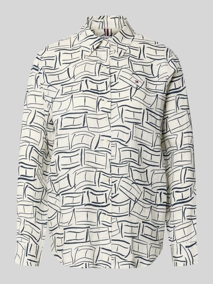 Relaxed Fit Langarmbluse aus reinem Leinen Shop The Look MANNEQUINE