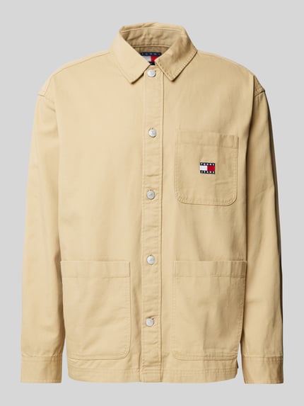 Tommy Jeans Kurtka koszulowa o kroju regular fit z nakładanymi kieszeniami Beżowy 2