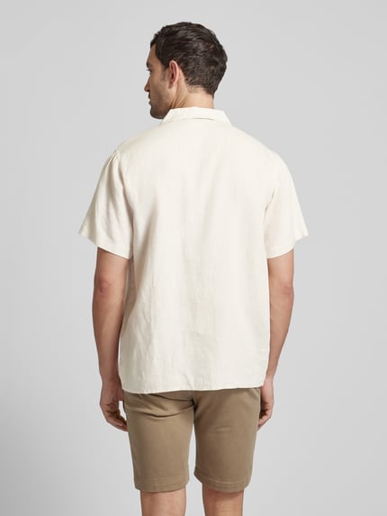 KnowledgeCotton Apparel Box Fit Freizeithemd mit Reverskragen Beige 5