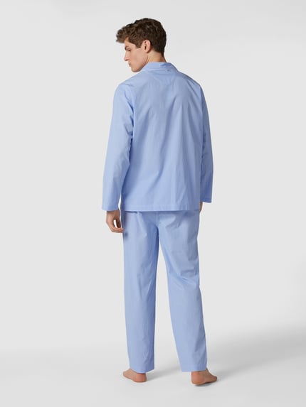Polo Ralph Lauren Underwear Pyjama aus Baumwolle mit Webmuster Hellblau 4