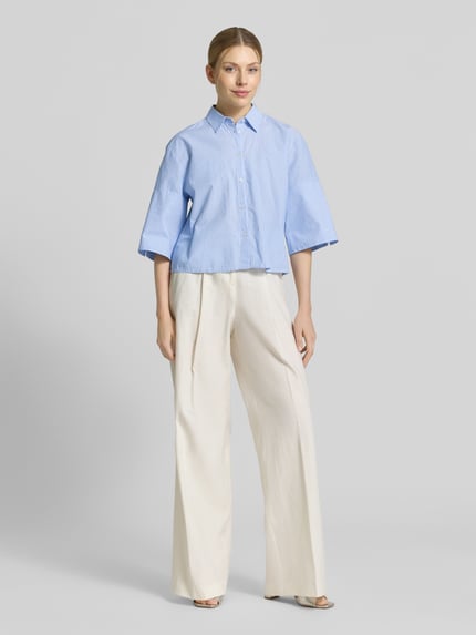 Emily Van den Bergh Boxy Fit Bluse aus Baumwolle mit Knopfleiste Bleu 1