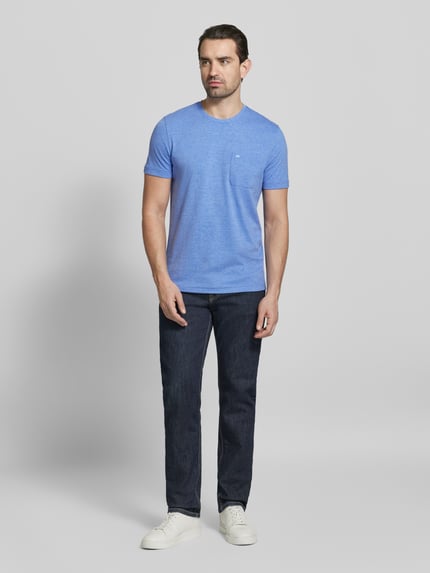 Christian Berg Men T-Shirt mit Rundhalsausschnitt und Brusttasche Blau 1