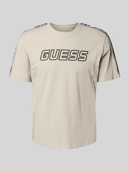 GUESS Activewear T-Shirt mit Label-Detail Beige 2