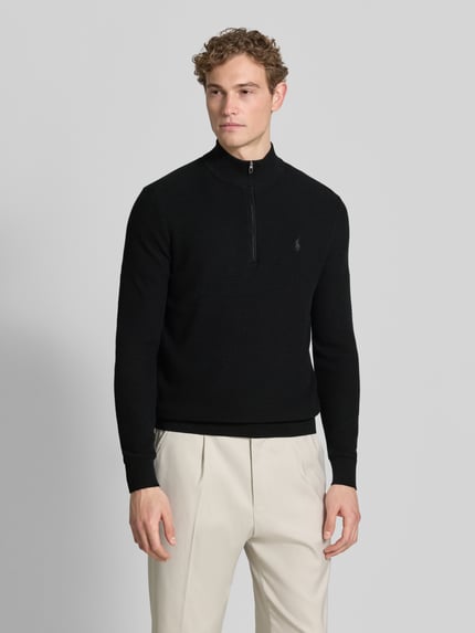 Polo Ralph Lauren regular fit schipperstrui van katoenmix met gestikt logo Zwart - 4
