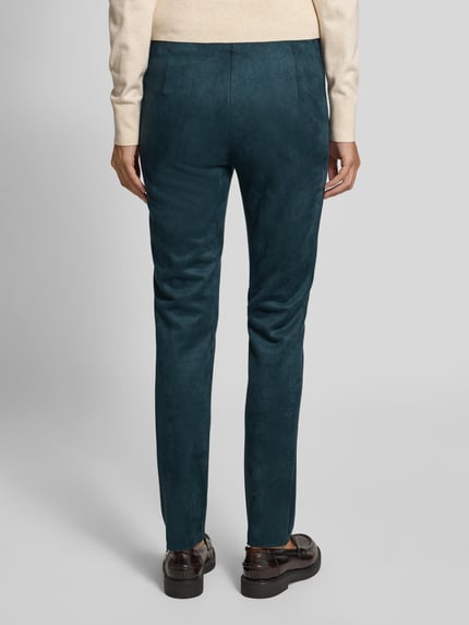 Christian Berg Woman Skinny fit stoffen broek met siernaden Donkergroen - 5