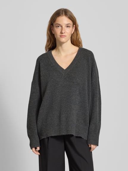ONLY Regular Fit Strickpullover mit Woll-Anteil Modell 'MARI' Anthrazit Melange 4