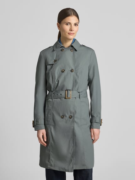 Soyaconcept regular fit lange jas met platte kraag model 'Lora' Rietgroen - 4